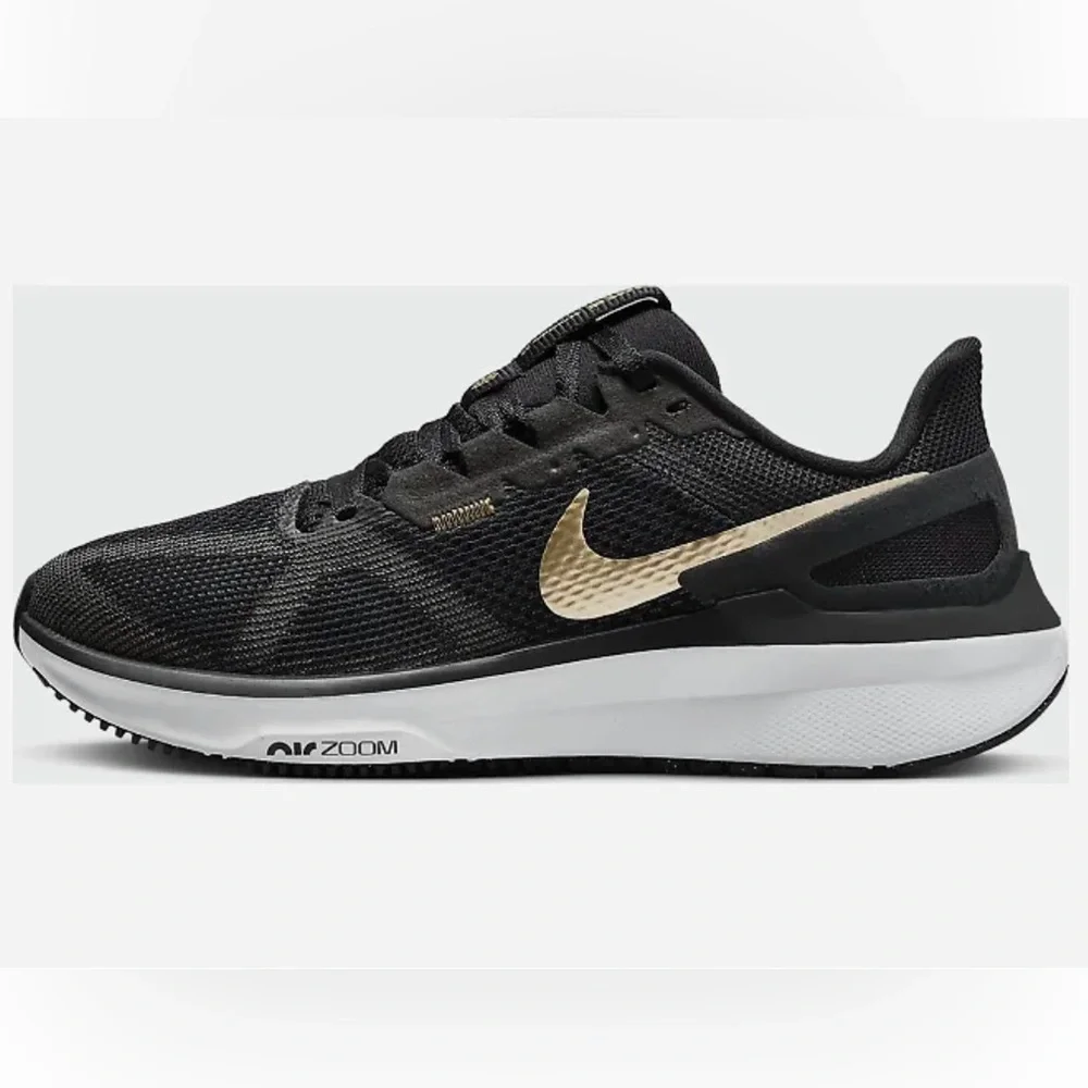Nike Structure 25 Running Shoes Women’s 10 NWT Black Gold Stability Sneakers